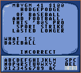 Jeopardy Sports Edition screenshot 4 for Sega Game Gear